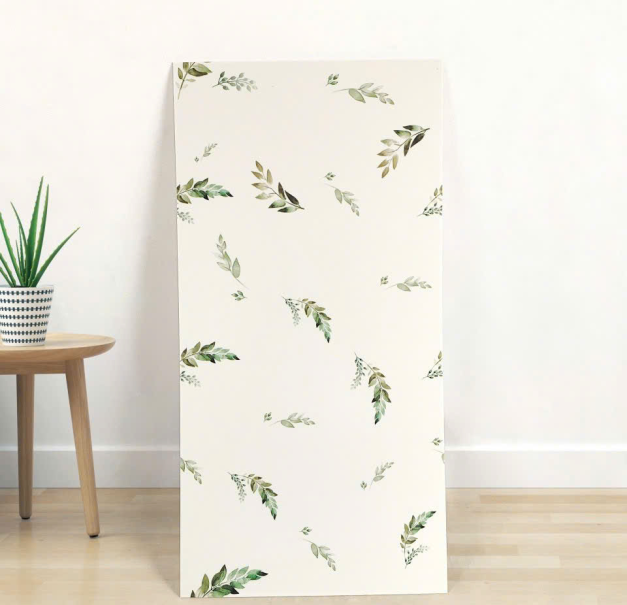 GIẤY DÁN TƯỜNG GIẢ GẠCH HÌNH CHIẾC LÁ